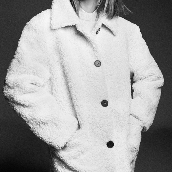 Ecru Fleece Coat - Picture 2 of 8